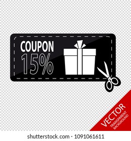 Discount Coupon Design - Vector Illustration - Isolated On Transparent Background