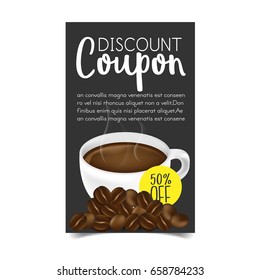 Discount Coupon design,Coffee coupon vector illustration.