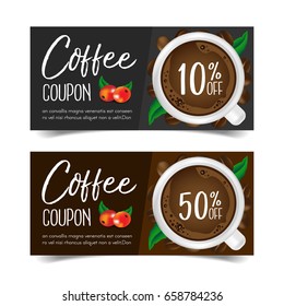 Discount Coupon design,Coffee coupon vector illustration.