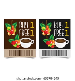 Discount Coupon design,Coffee coupon vector illustration.