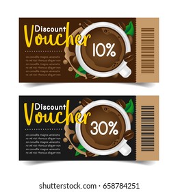 Discount Coupon Design,Coffee Coupon Vector Illustration.