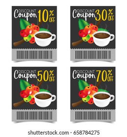 Discount Coupon design,Coffee coupon vector illustration.