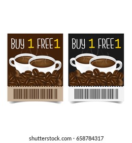 Discount Coupon design,Coffee coupon vector illustration.