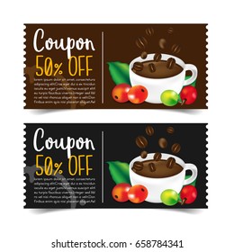 Discount Coupon design,Coffee coupon vector illustration.