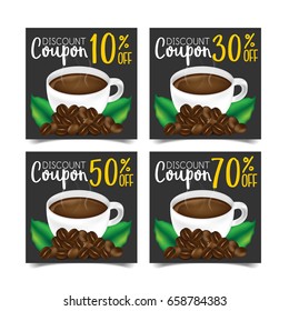 Discount Coupon design,Coffee coupon vector illustration.