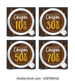 Discount Coupon design,Coffee coupon vector illustration.