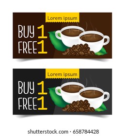 Discount Coupon design,Coffee coupon vector illustration.