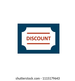 discount coupon flat icon use for web ui - ux asset, pictogram, presentation, infographic
