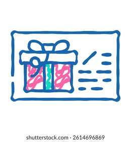 discount coupon gift doodle icon sketch vector. discount coupon gift sign. isolated symbol illustration