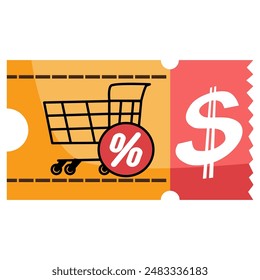 Cupón de descuento. Plantilla de elementos de Cupón de regalo, diseño gráfico. Código promocional de cupón. Compras, marketing, negocios. Ilustración vectorial.
