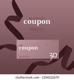 discount coupon gift sale vector ribbon background coupon print