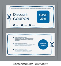 Discount coupon, gift voucher, gift certificate, invitation card, label, sticker design template.