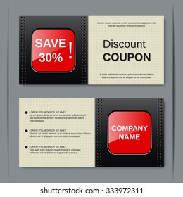 Discount coupon, gift voucher, gift certificate, invitation card, label, sticker design template.