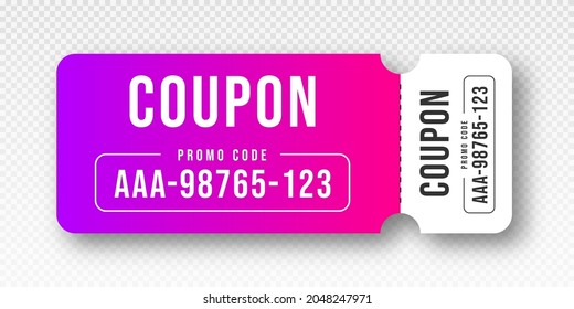 Discount coupon and gift voucher. Discount voucher, gift coupon design. Colorful coupon template for big sale, special offer with promo code. Vector
