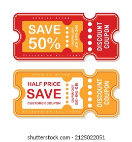 Discount Coupon Half Price Offer Promo Stock Vector (Royalty Free ...