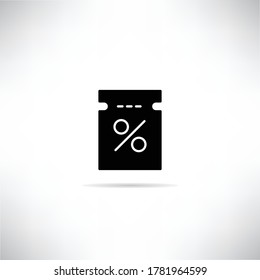 discount coupon icon with drop shadow vector illustration