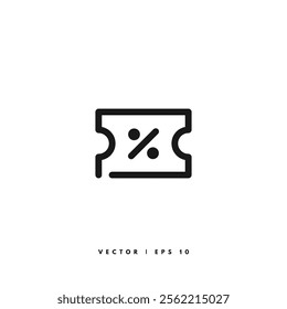 Discount Coupon Icon. Editable Stroke