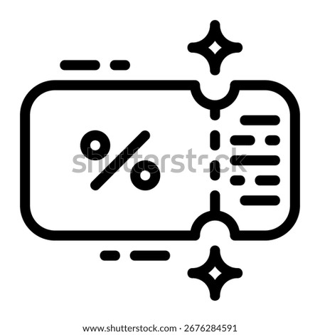 Discount Coupon Icon Outline Style