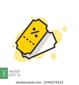 Rabatt-Coupon-Symbol. Einfacher flacher Stil. Gutschein, Geschenk, Kinokarte, Einkaufsbonus, Rabatt-Tag, Prozent, Prozentsatz, Verkaufskonzept. Vektorgrafik einzeln auf weißem Hintergrund. EPS 10.