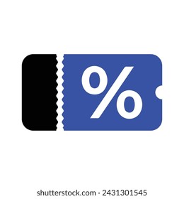 Icono de cupón de descuento, gráficos vectoriales