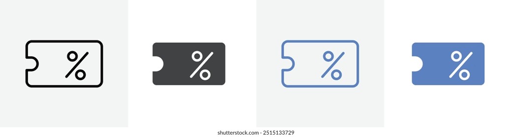 discount coupon icon vector set use for web ui or app