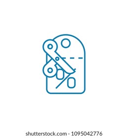 Discount coupon linear icon concept. Discount coupon line vector sign, symbol, illustration.
