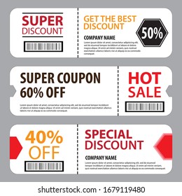 Discount coupon. Nice vector graphics for shops, cafes or restaurants, promos etc.