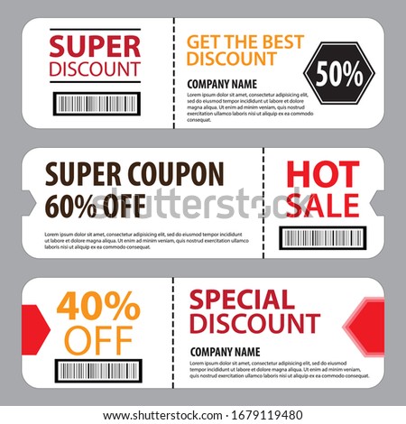 Discount coupon. Nice vector graphics for shops, cafes or restaurants, promos etc.