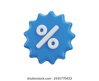 discount coupon with percent symbol 3d rendering vector illustration