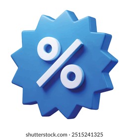 Discount coupon with a percent symbol, 3D rendering vector illustration. Ideal for promotions, sales, and marketing campaigns.