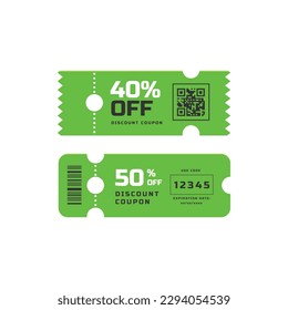 Diseño de cupones de descuento y vales de regalo de código promocional