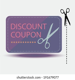 discount coupon with  scissors