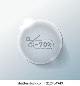 discount coupon with scissors sign.