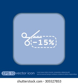 discount coupon with scissors sign. symbol icon discounts on merchandise