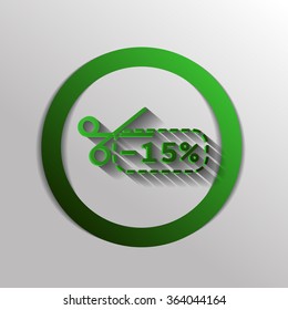 discount coupon with scissors sign. symbol icon discounts on merchandise