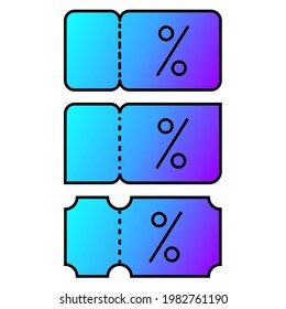 Discount Coupon. Simple Icon. Concept For Infograpic. Minimal Line Icon Design. Website or App