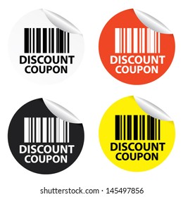 Discount Coupon Stickers. Vector