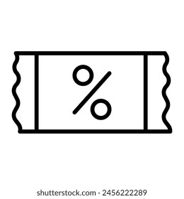 Discount Coupon Vector Line Icon