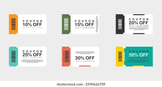 Discount Coupon Vector Set Illustration vector