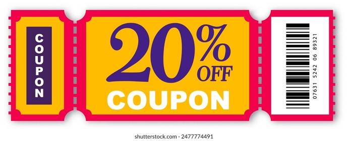 Discount coupon or voucher with bar code