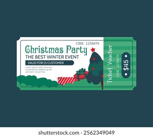 Discount coupon voucher, Christmas sale, Holiday discounts. Vector illustration	
