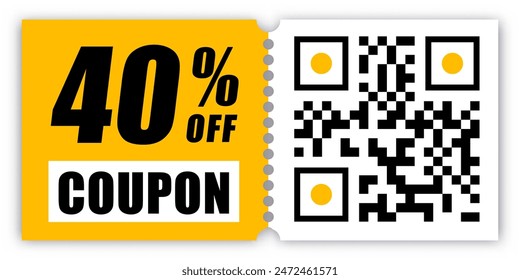 Rabatt-Coupon oder Gutschein mit QR-Code