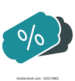 Discount Coupons vector icon. Style is bicolor flat symbol, soft blue colors, rounded angles, white background.