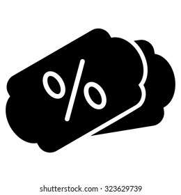 Discount Coupons vector icon. Style is flat symbol, black color, rounded angles, white background.