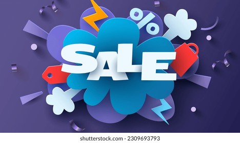 Discount creative composition. Mega Sale. Vector illustration.