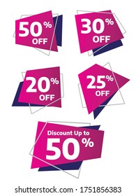Discount cut off price tag vector ads