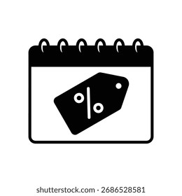 Icono de fecha de descuento para indicar la hora del Black Friday