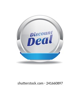 Discount Deal Blue Vector Icon Button