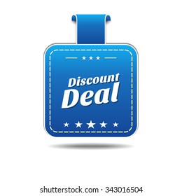 Discount Deal Blue Vector Icon Design