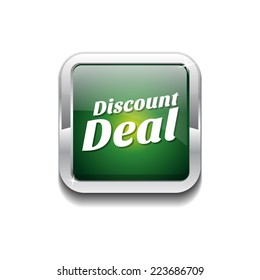 Discount Deal Green Vector Icon Button